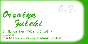 orsolya fuleki business card